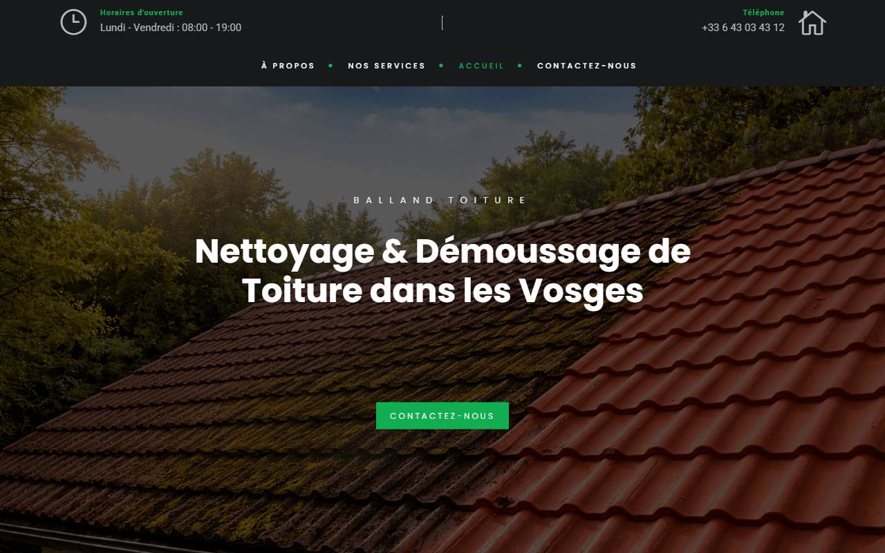 Aperçu du site web de Balland Toiture