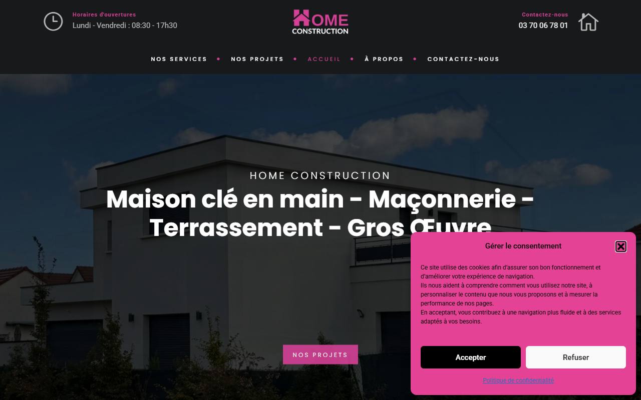 Aperçu du site web de Home Construction
